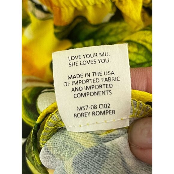 Show Me Your MuMu Rorey Spaghetti Strap Romper Lemon Print Summer Size Medium‎ - Picture 7 of 9